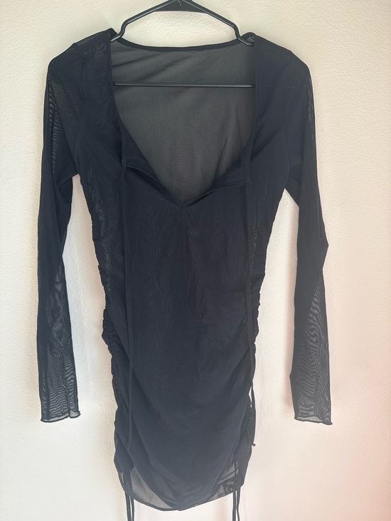 Forever 21 Tops - Black Sheer Long-Sleeve Ruched swimsuit cover